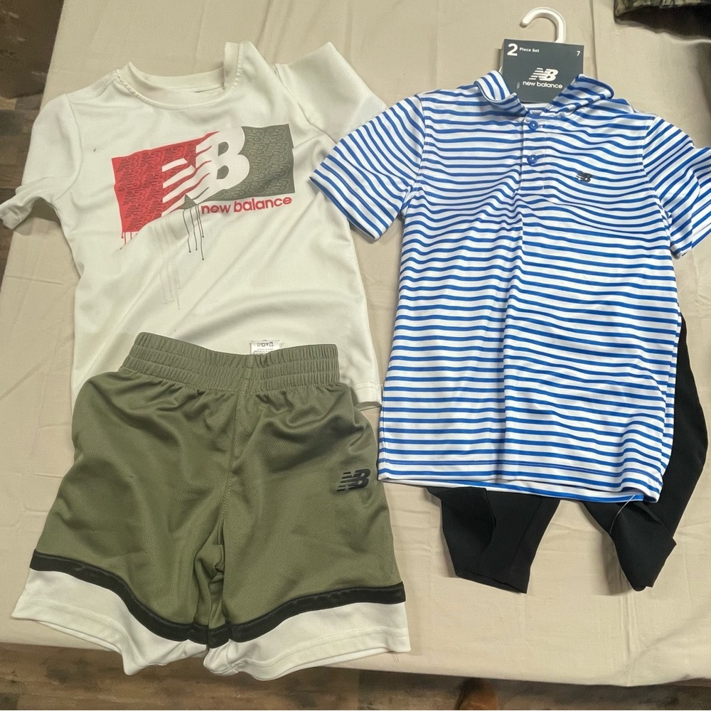 New Balance Kids Matching Set - White, Blue, Green